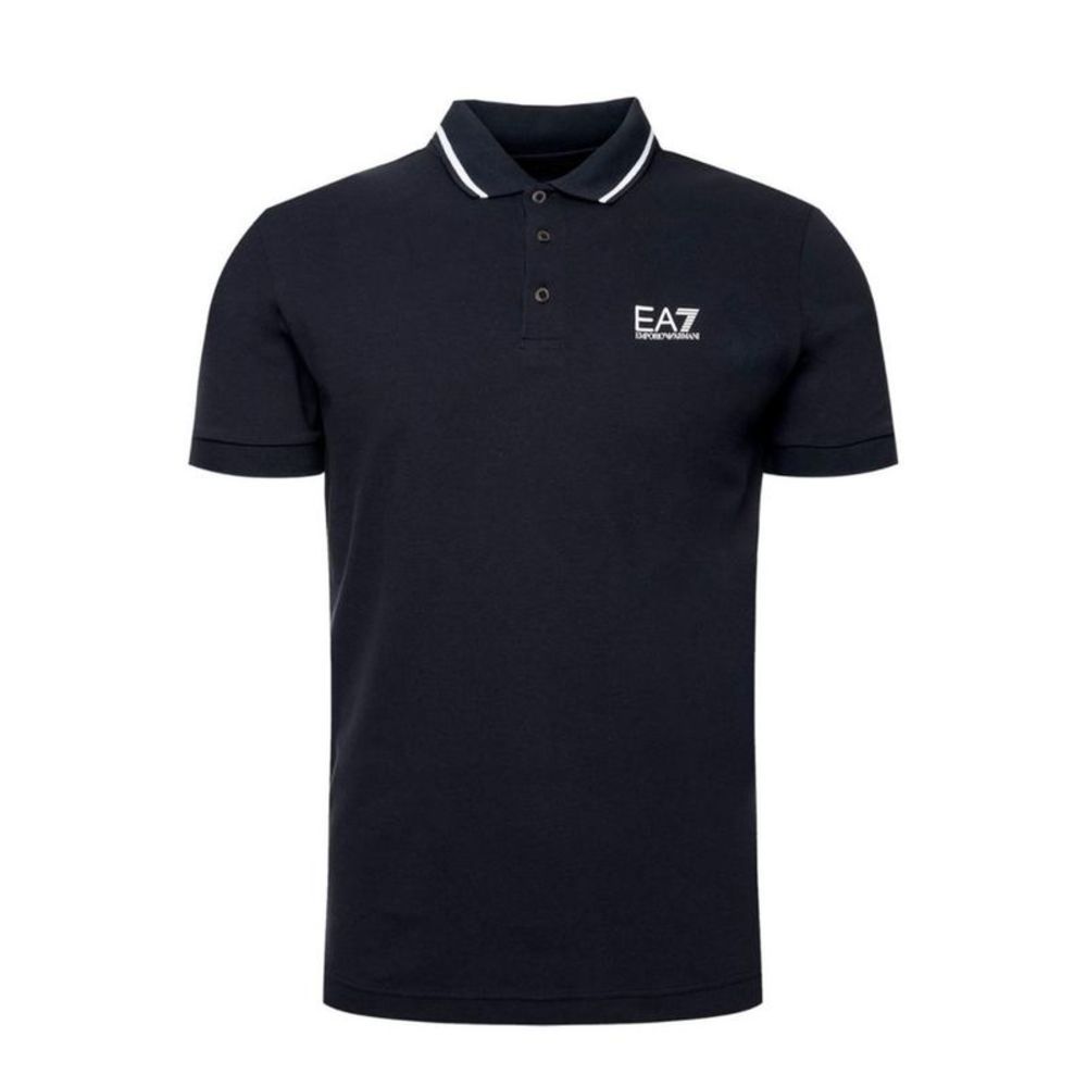 Ea7 Plain Short Sleeve Classic Collar Polo